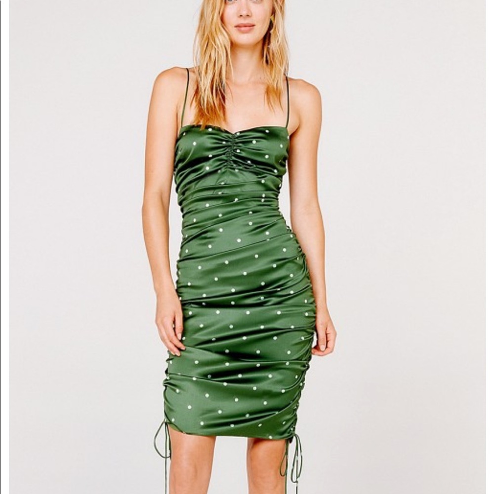 For Love and Lemons Green Polka dot dress